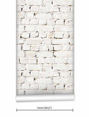 Kemra - Whitewash Bricks Wallpaper (Roll: 61.5cm x 10m)