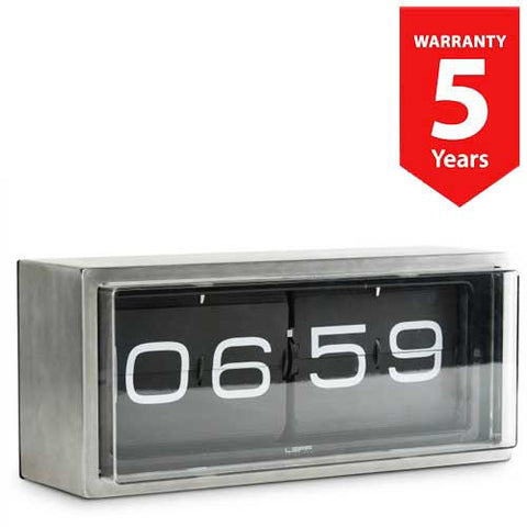 Leff Brick Table Flip Clock 24 hour - Black