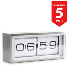 Leff Brick Table Flip Clock 24 hour - White