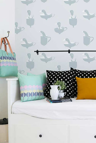 Ducks In Cups Wallpaper (Roll: 61.5cm x 10m)