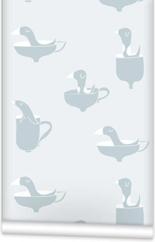 Ducks In Cups Wallpaper (Roll: 61.5cm x 10m)