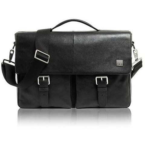 Knomo Jackson Top Handle Laptop Briefcase - Black