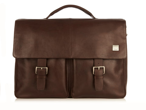 Knomo Jackson Top Handle Laptop Briefcase - Brown