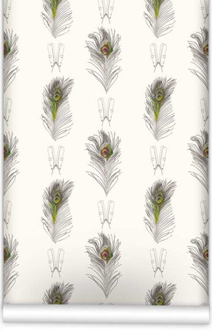 Peacock Plumes Wallpaper (Roll: 61.5cm x 10m)