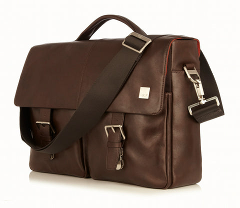 Knomo Jackson Top Handle Laptop Briefcase - Brown