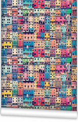 Kemra - Painted Houses Wallpaper (Roll: 61.5cm x 10m)