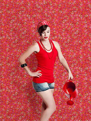 Kemra - Red Petals Wallpaper (Roll: 61.5cm x 10m)