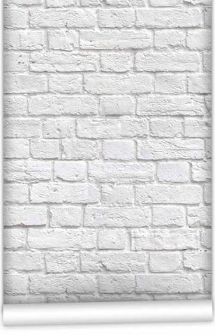 Kemra - Soft White Bricks Wallpaper (Roll: 61.5cm x 10m)