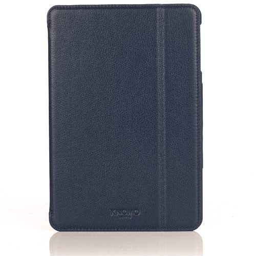 Knomo iPad Mini Leather Folio Hard Shell Back  - Blue