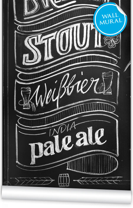 Chalkboard Beer Wall Mural