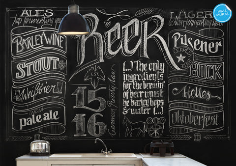 Chalkboard Beer Wall Mural