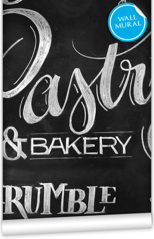 Chalkboard Pastry Shop Wall Mural