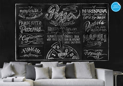 Chalkboard Pizza Wall Mural