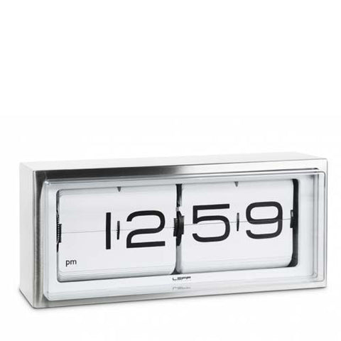 Leff Brick Table Flip Clock AM/PM - White