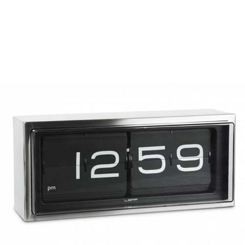 Leff Brick Table Flip Clock AM/PM - Black