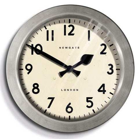 Newgate Barbican Wall Clock - Brushed Silver