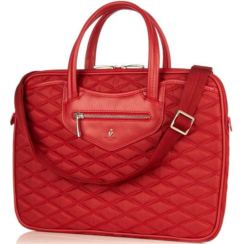 Knomo Charlotte Womens 14" Slim Briefcase - Scarlet