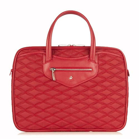 Knomo Charlotte Womens 14" Slim Briefcase - Scarlet