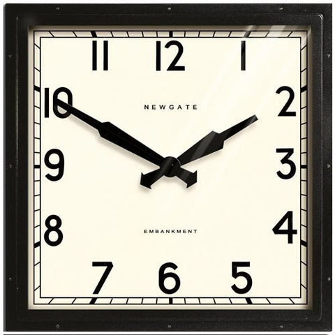 Newgate Embankment Wall Clock - Black