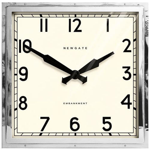 Newgate Embankment Wall Clock - Chrome