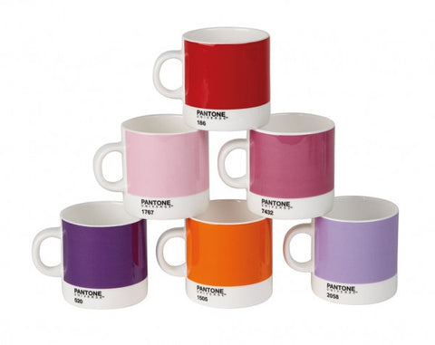 Set 6 Pantone Bone China Espresso Cup - 2014 Reds