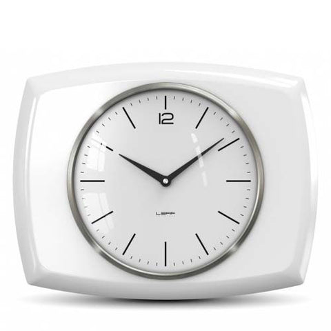 Leff Fift 25 Ceramic Wall Kitchen Clock - White