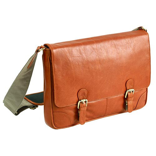 Toffee Messenger Satchel - Genuine Leather for 13” MacBook Air