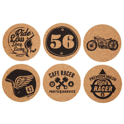 Cafe Racer Cork Coasters (Set of 6)