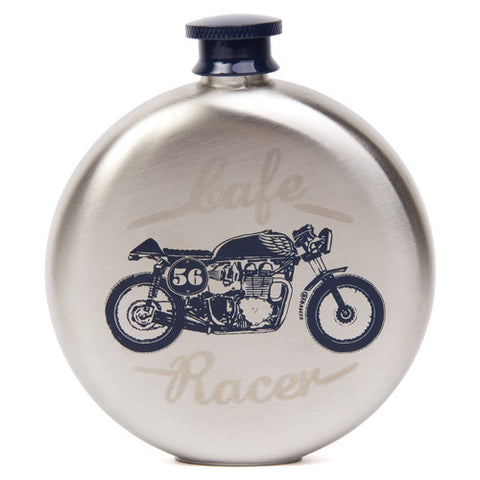 Cafe Racer Steel Hip Flask