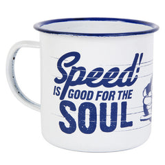 Cafe Racer Enamel Mug - Blue