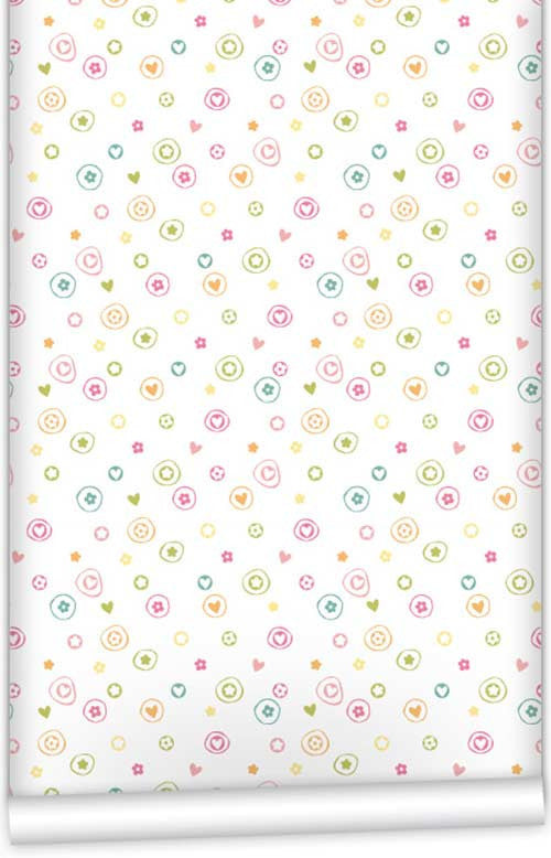 Candy Hearts & Stars WallPaper (Roll: 72cm x 10m)