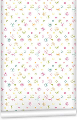 Candy Hearts & Stars WallPaper (Roll: 61.5cm x 10m)