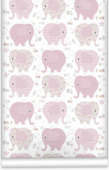 Pink Elephants WallPaper (Roll: 72cm x 10m)