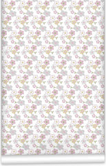 Pink Elephants Floral WallPaper (Roll: 72cm x 10m)