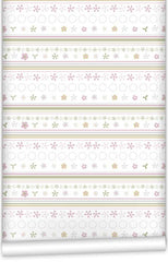 Pink Elephants Icon Stripe WallPaper (Roll: 72cm x 10m)