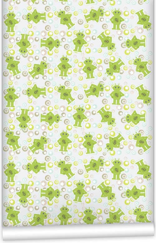 Green Robots WallPaper (Roll: 72cm x 10m)