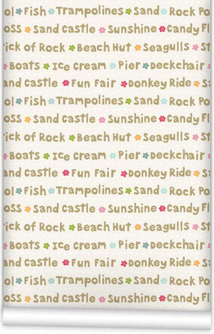 Seaside Fun Words WallPaper (Roll: 61.5cm x 10m)