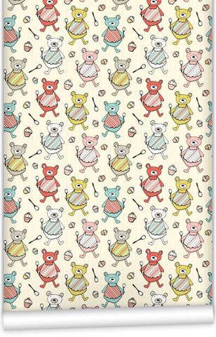 Bernice The Baking Bear WallPaper (Roll: 61.5cm x 10m)