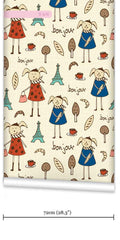 Bonjour Lapin WallPaper (Roll: 61.5cm x 10m)