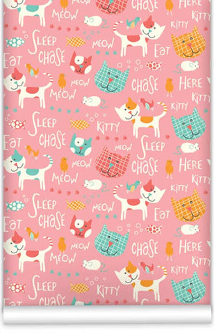 Here Kitty Kitty WallPaper (Roll: 61.5cm x 10m)