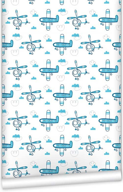 Planes & Helicopters WallPaper (Roll: 72cm x 10m)