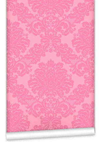 Pink Damask WallPaper (Roll: 61.5cm x 10m)