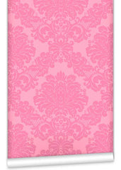 Pink Damask WallPaper (Roll: 61.5cm x 10m)