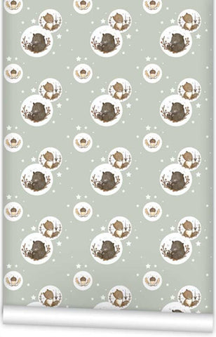 Bear & Squirrel WallPaper (Roll: 61.5cm x 10m)