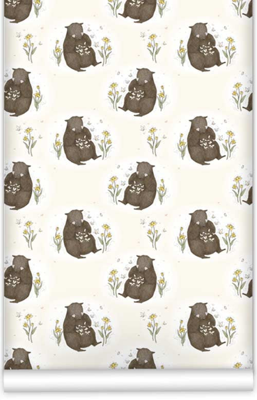 Bear & Butterfly WallPaper (Roll: 72cm x 10m)