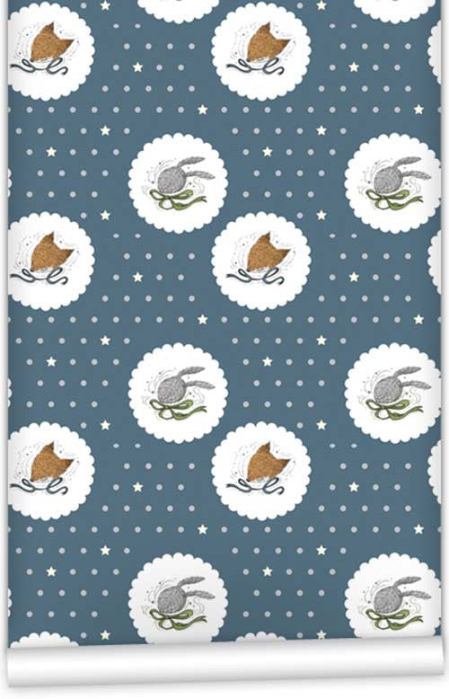 Fox & Rabbit WallPaper (Roll: 72cm x 10m)