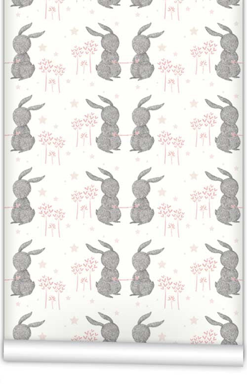 Rabbit Hearts WallPaper (Roll: 72cm x 10m)