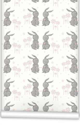 Rabbit Hearts WallPaper (Roll: 61.5cm x 10m)