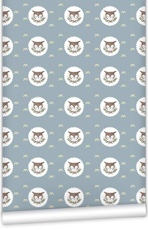 Owl Ribbons WallPaper (Roll: 72cm x 10m)