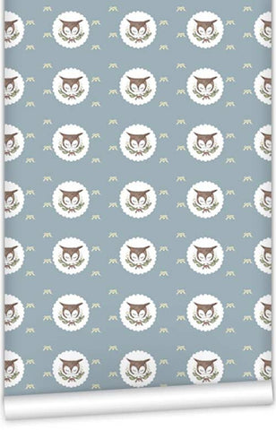 Owl Ribbons WallPaper (Roll: 61.5cm x 10m)